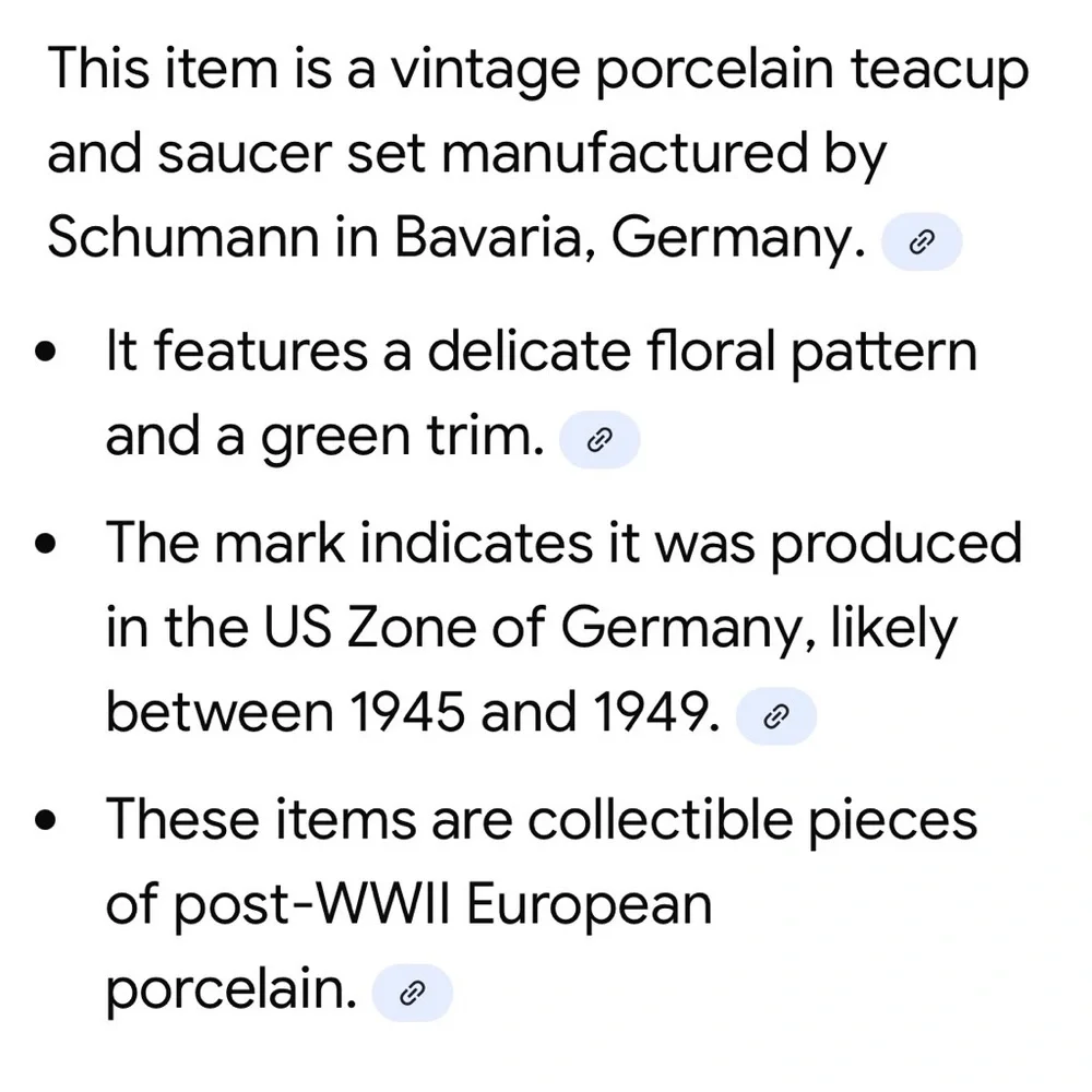 SCHUMANN BAVARIA Tea Cups and Saucers